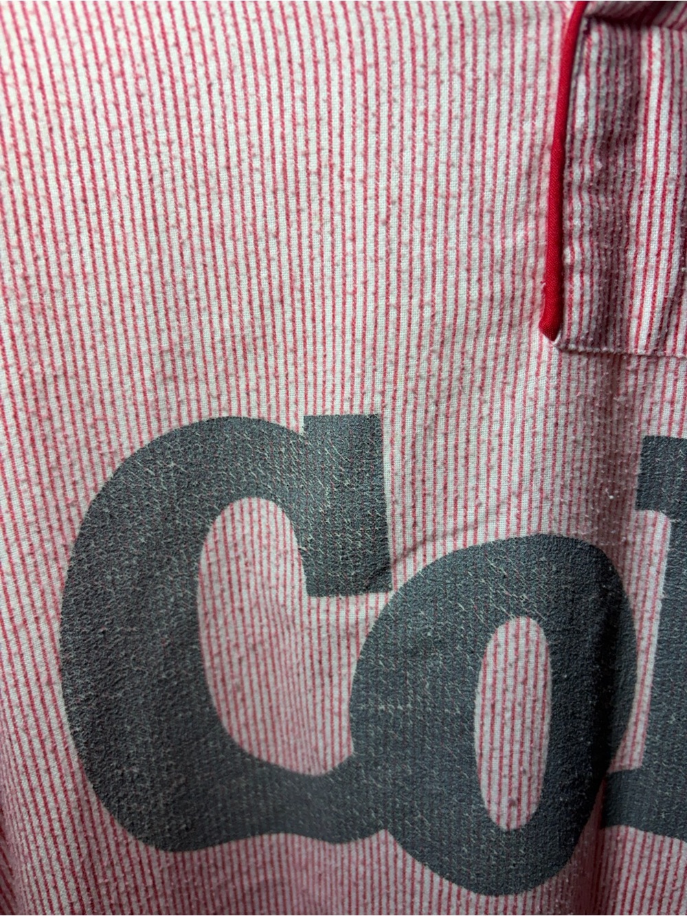 RARE VINTAGE Coke Logo Red Striped Oversized Tunic - Picture 2 of 5